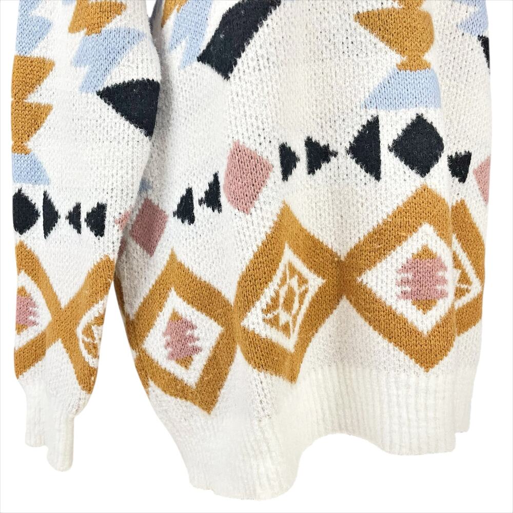 BOHME Audrey Aztec Southwestern Pattern Crewneck Sweater Size S Soft & Cozy - Picture 4 of 8